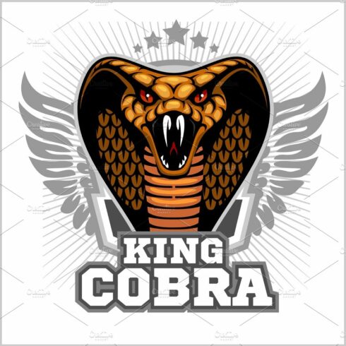 King cobra - mascot template design. Vector illustration. cover image.