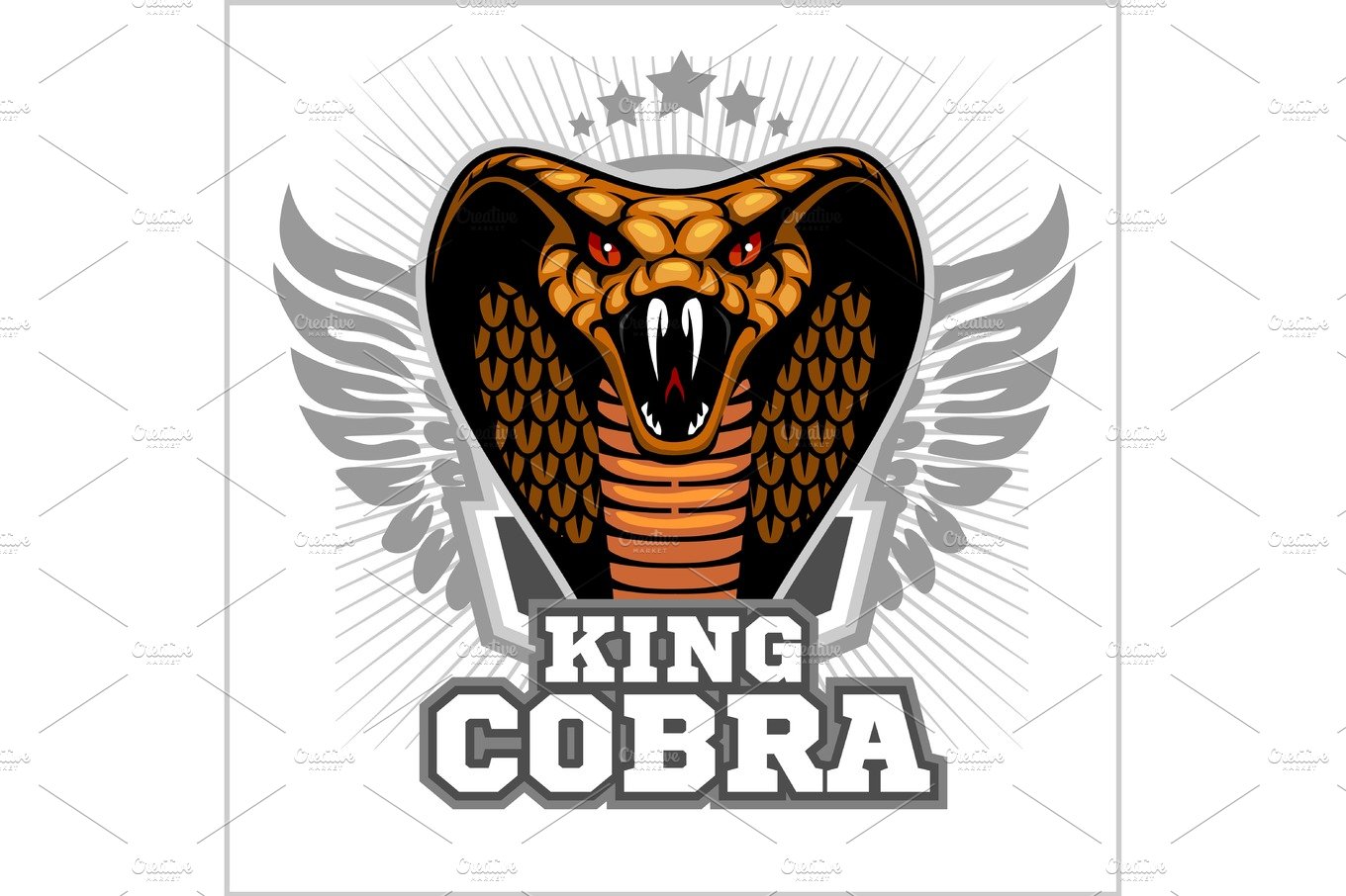 King cobra - mascot template design. Vector illustration. cover image.