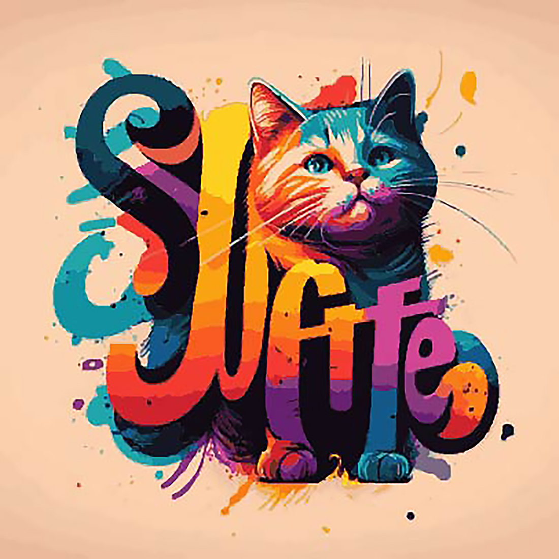 cat logo illustration preview image.