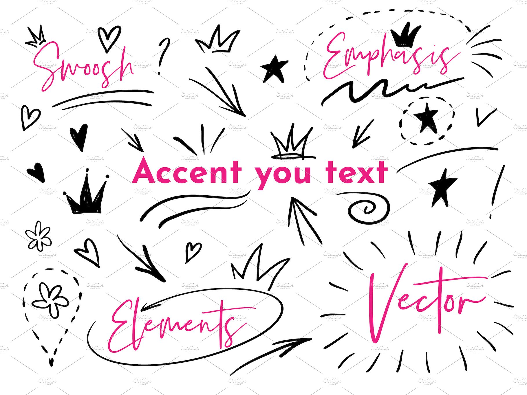 Hand Drawn Emphasis Elements. Vector cover image.