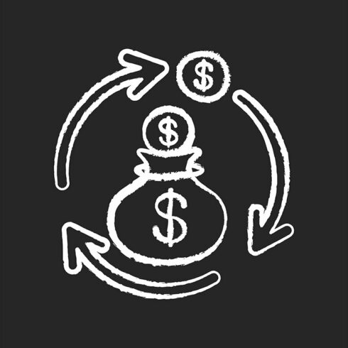 Revenue synergy chalk white icon cover image.