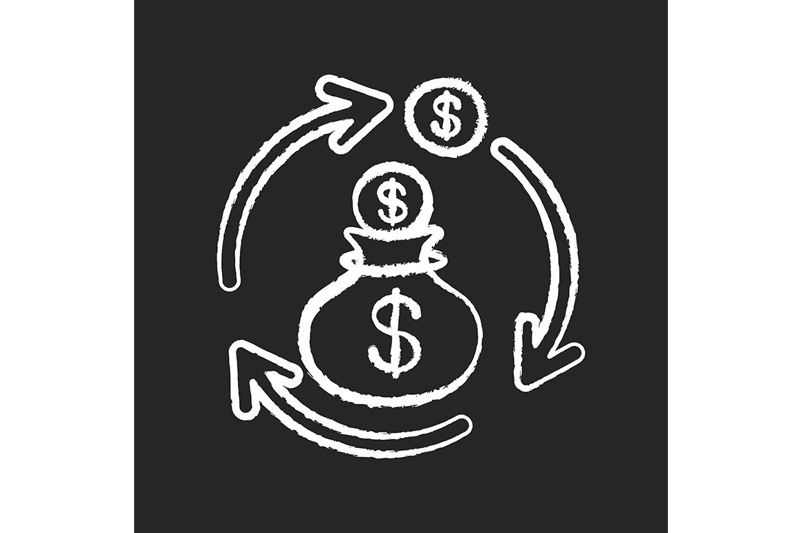 Revenue synergy chalk white icon cover image.