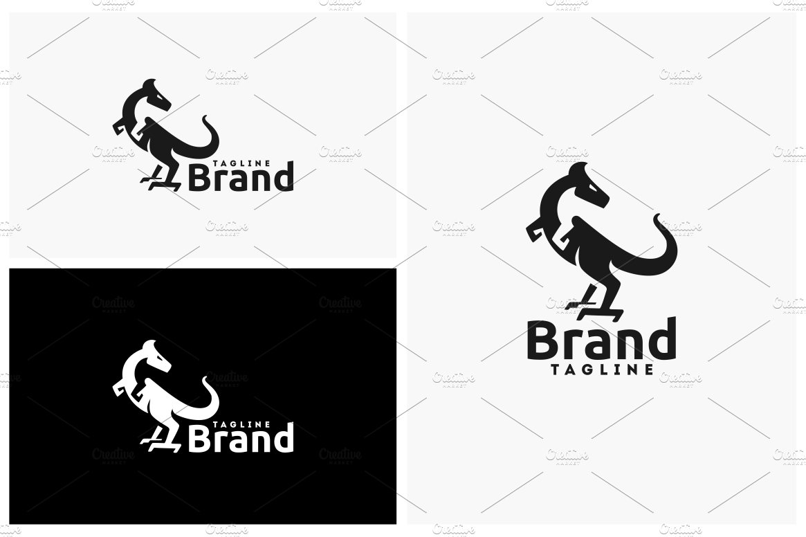 T Rex Logo Template preview image.