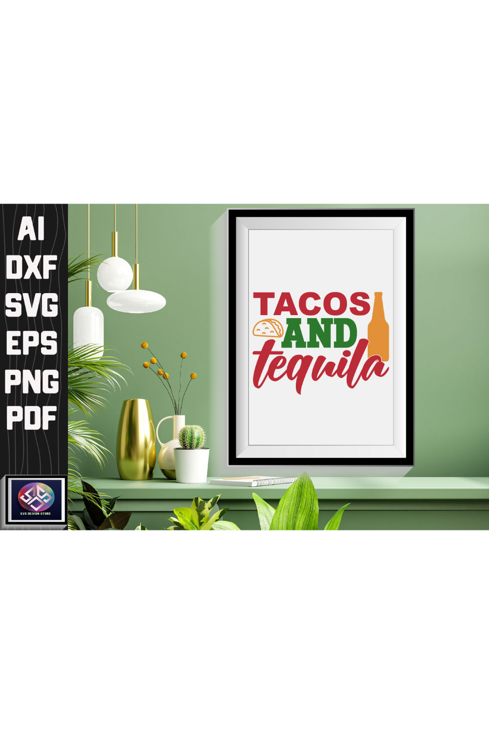 Picture of a picture of tacos and tequila.