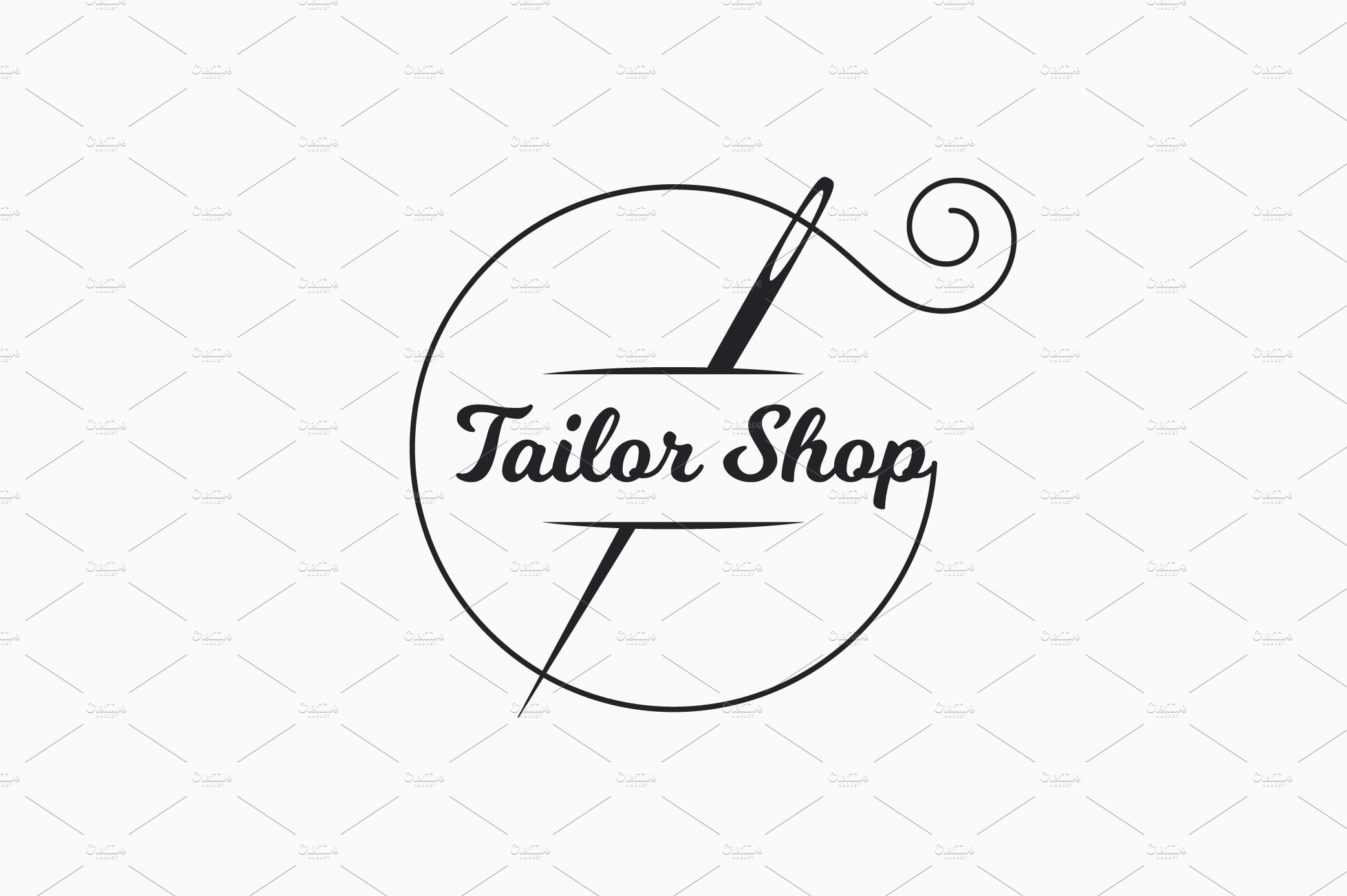 Sewing needle logo. Tailor shop. cover image.