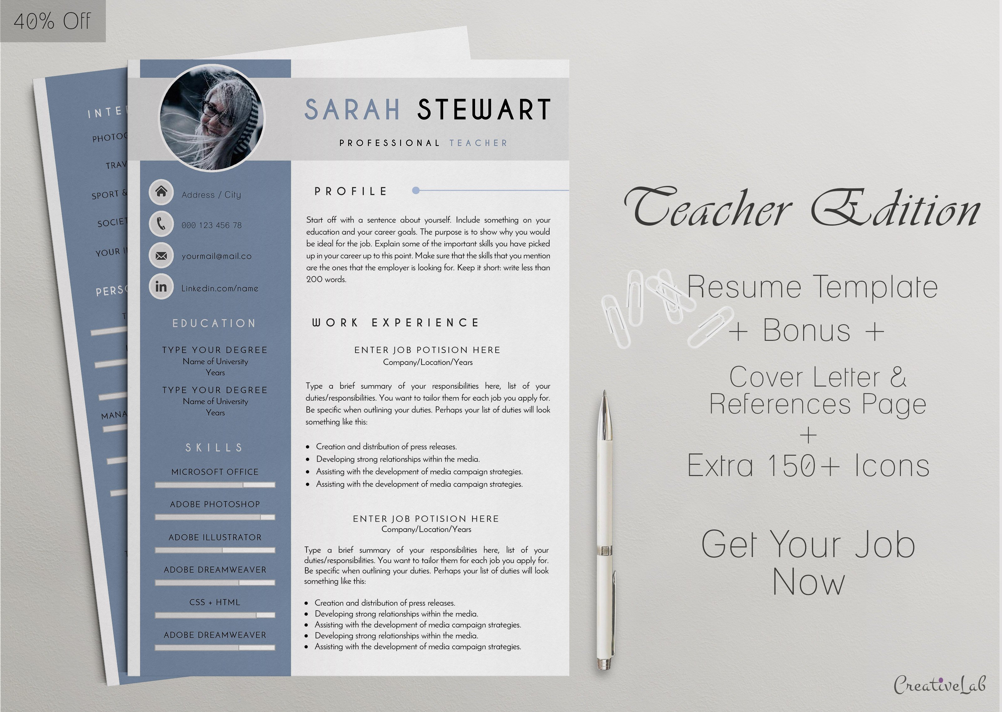 Profesional Resume Templates cover image.