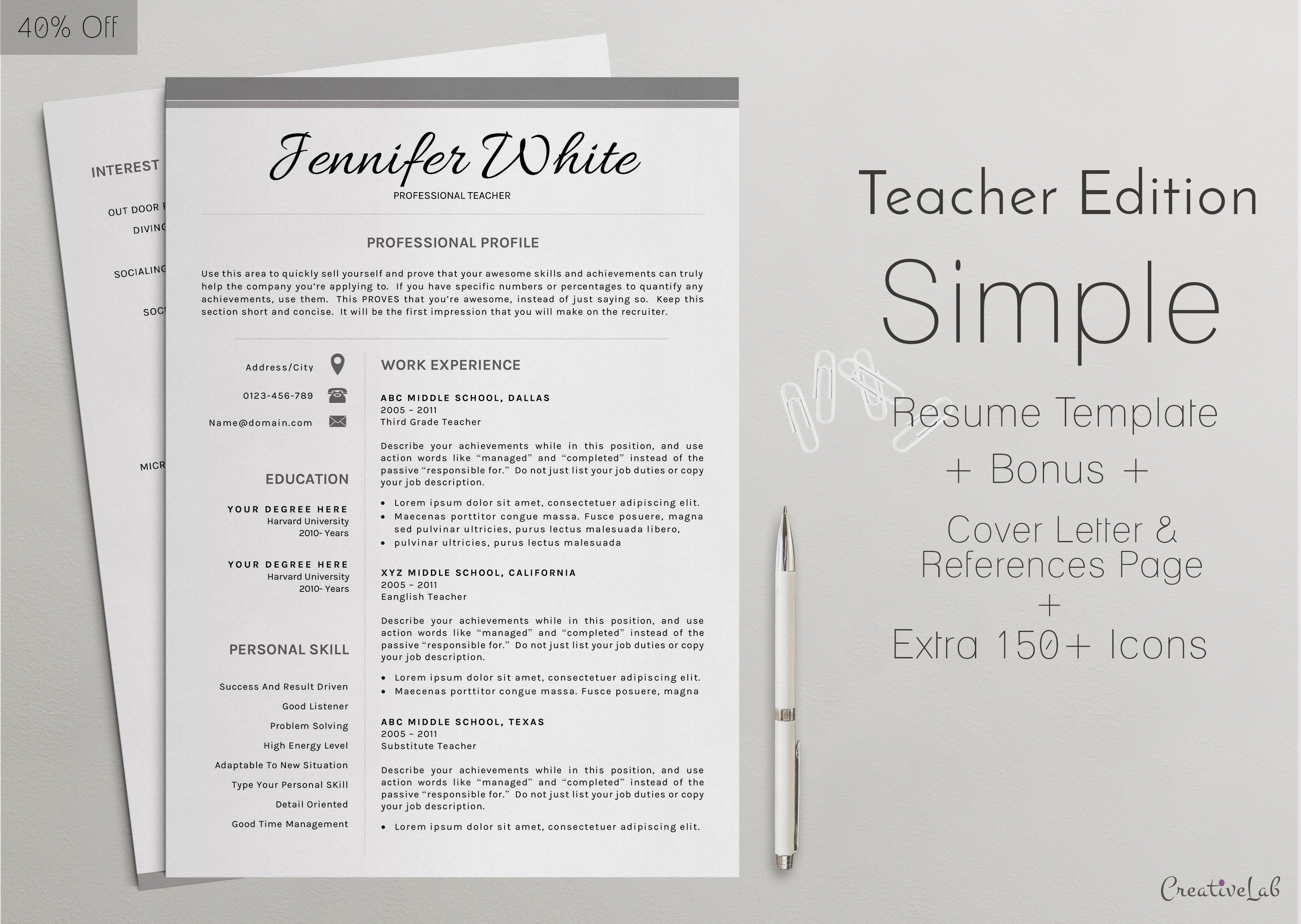 Professional Resume Templates cover image.