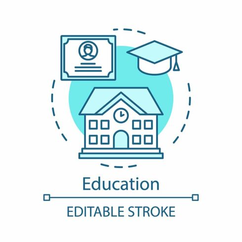 Education turquoise concept icon cover image.