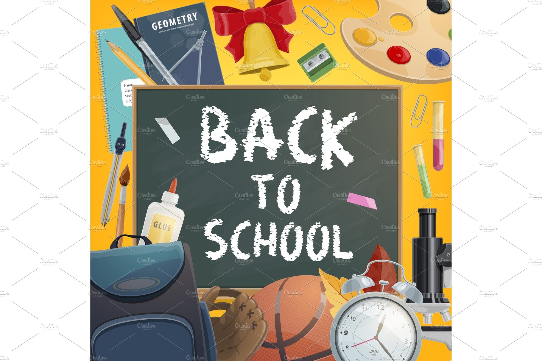 Back to School chalk blackboard cover image.