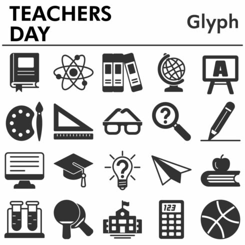 Set, teachers Day icons set_1 cover image.