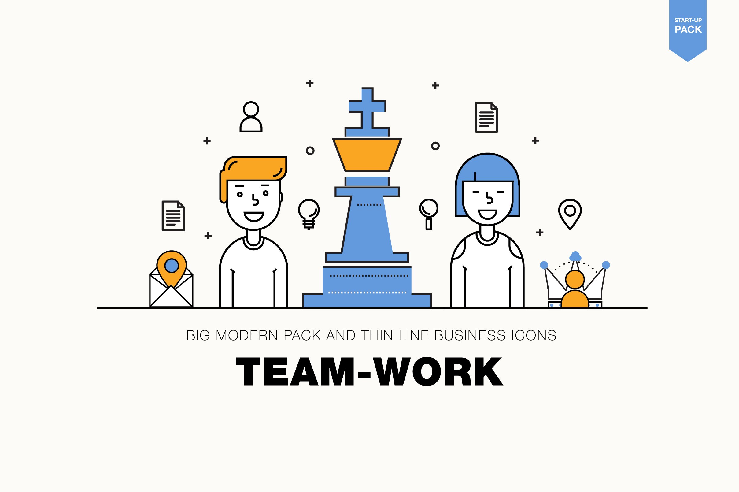 Modern team work pack preview image.