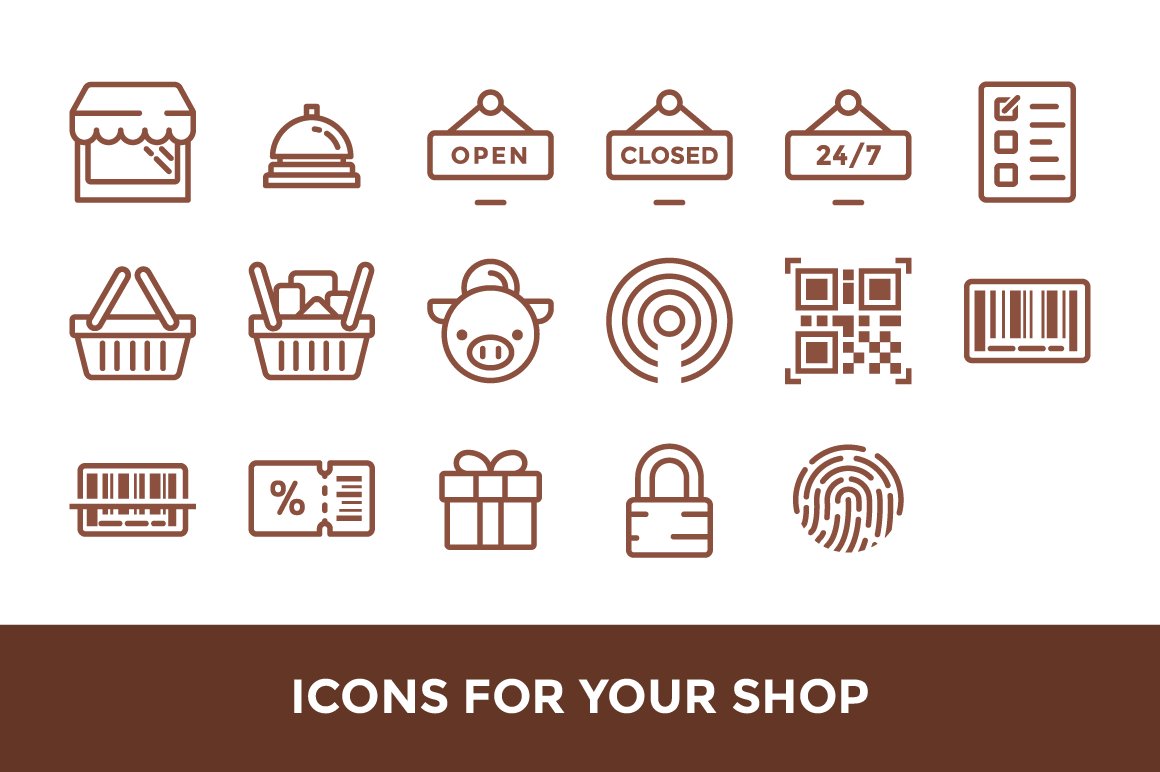 Shopping Icons / illustrations preview image.