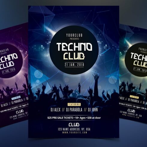 Techno Club - PSD Flyer cover image.