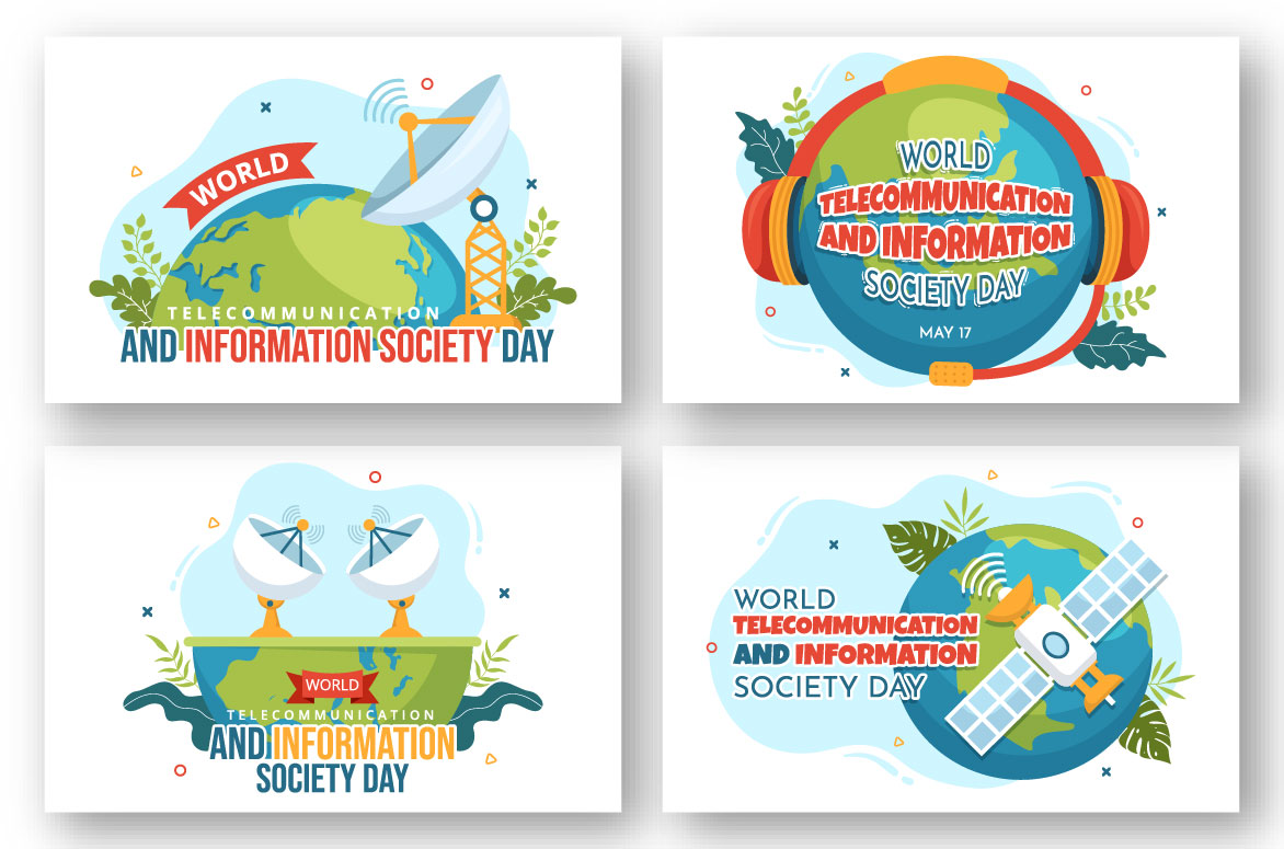 Four different logos for the world information and information society.