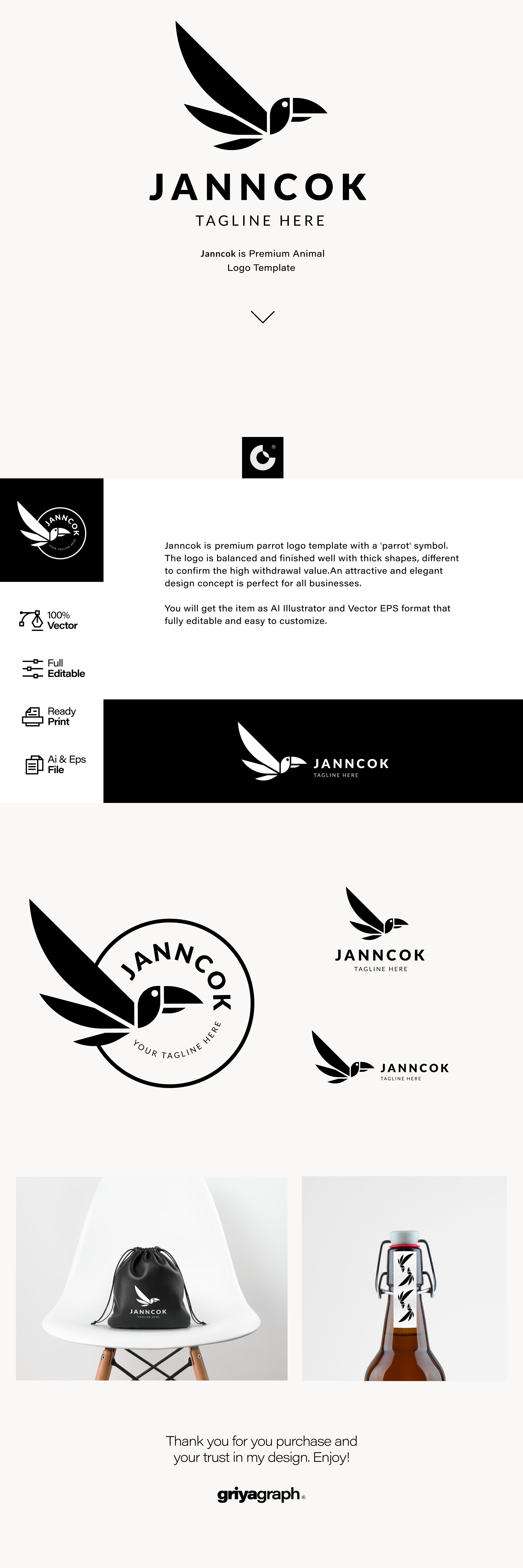 PARROT  - PREMIUM LOGO TEMPLATE cover image.