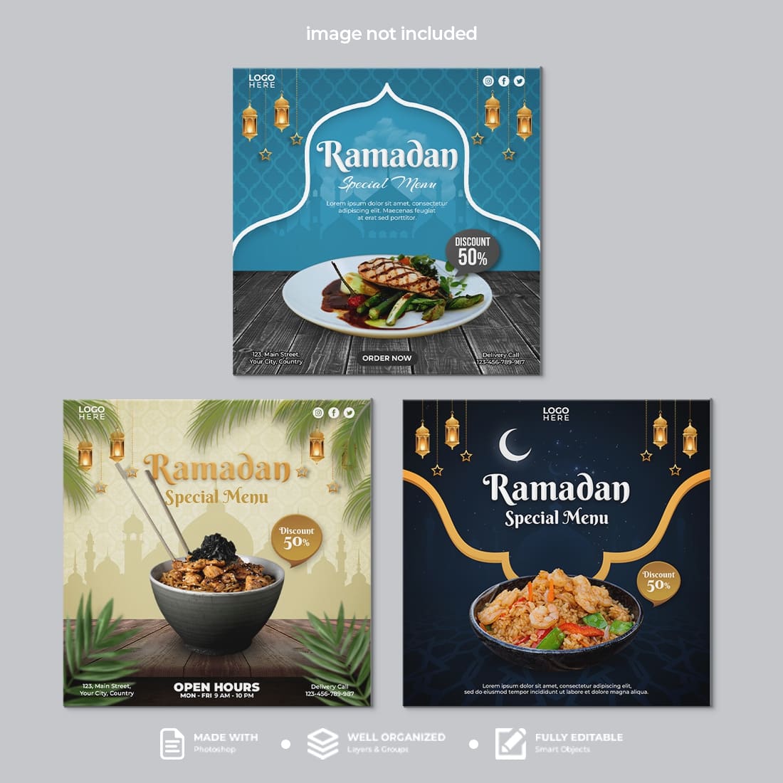 Social Media Post Template Collection For Ramadan Special Menu – Only $6 cover image.
