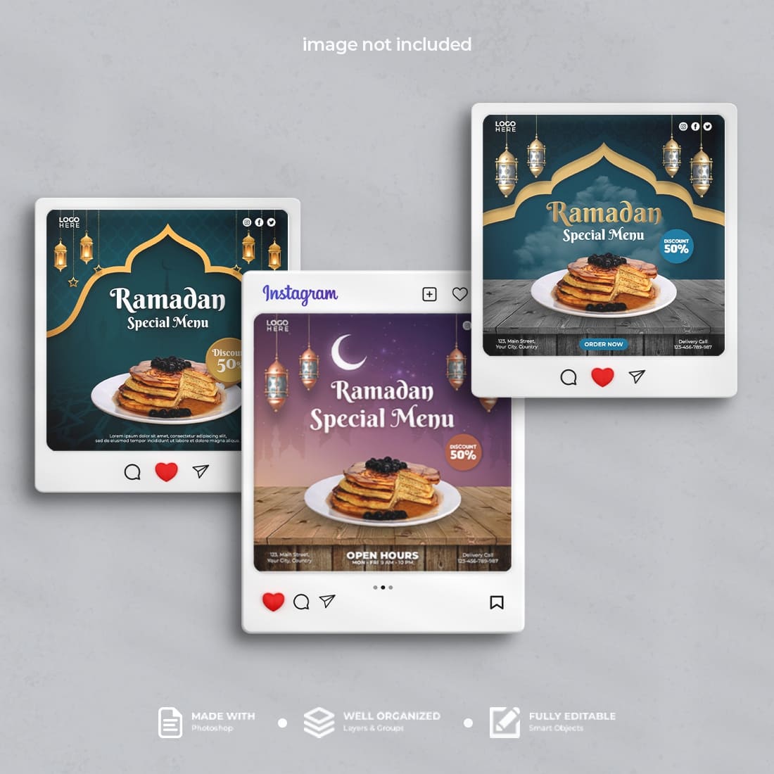 Social Media Post Template Collection For Ramadan Special Menu preview image.