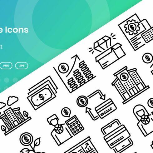 30 Finance Icons Set - Line cover image.