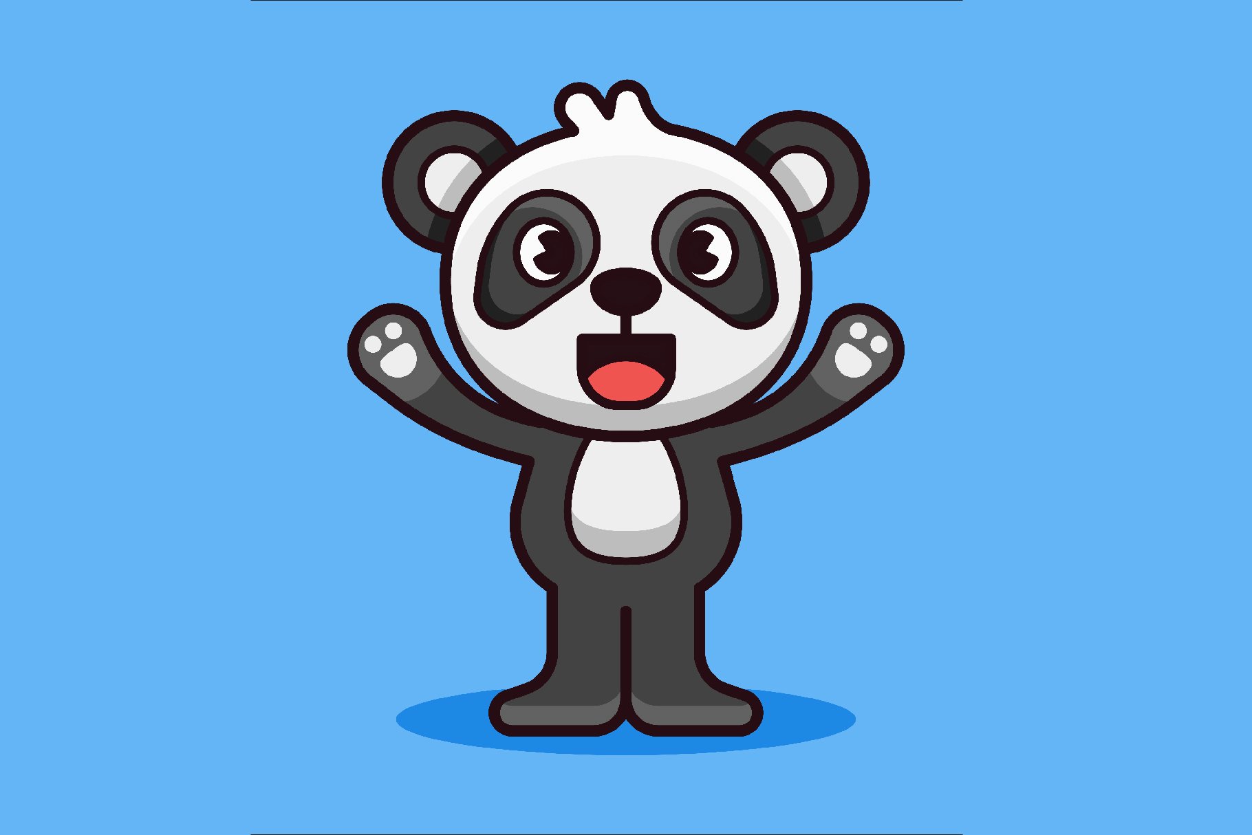 Cute Panda Mascot Happy Pose cover image.