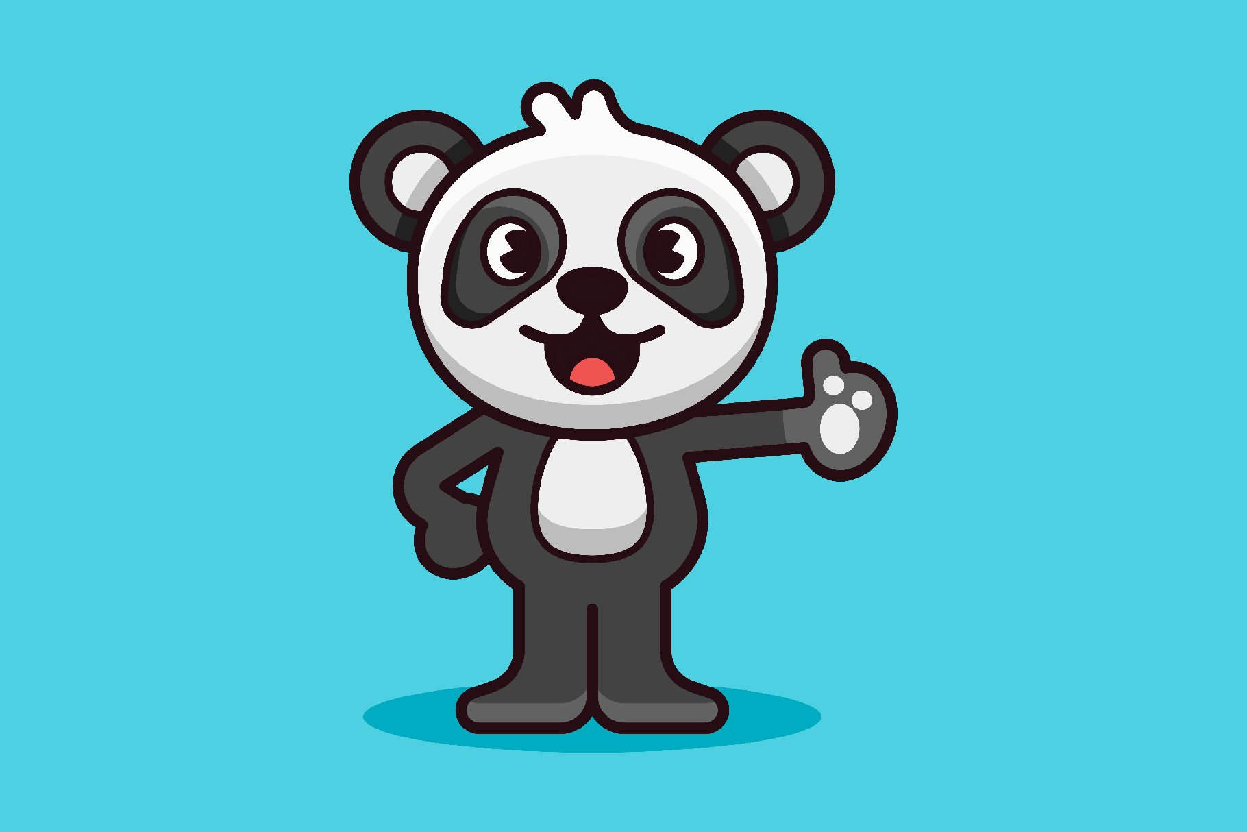 Cute Panda Mascot Thumbs Up cover image.