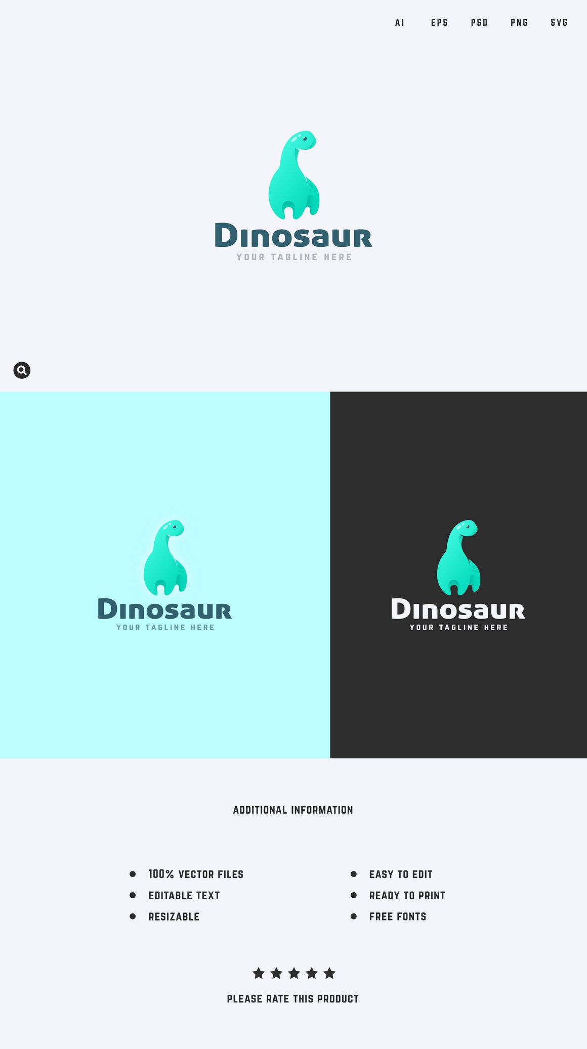 Dinosaur Logo Template cover image.