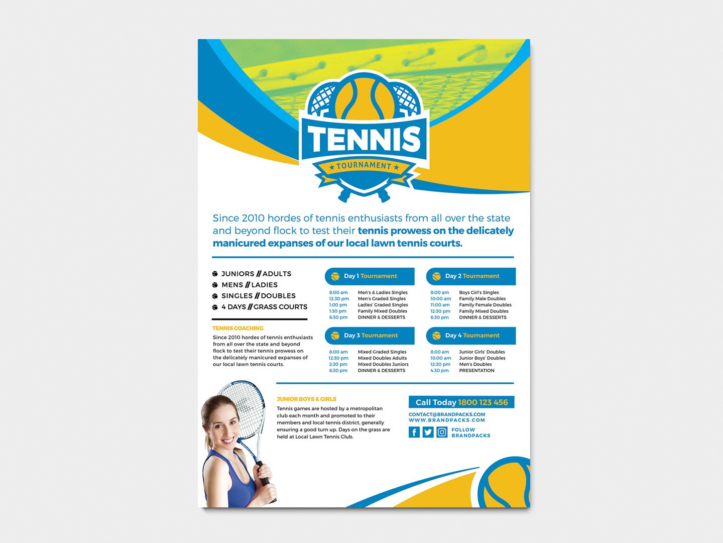 tennis poster flyer template 5 520