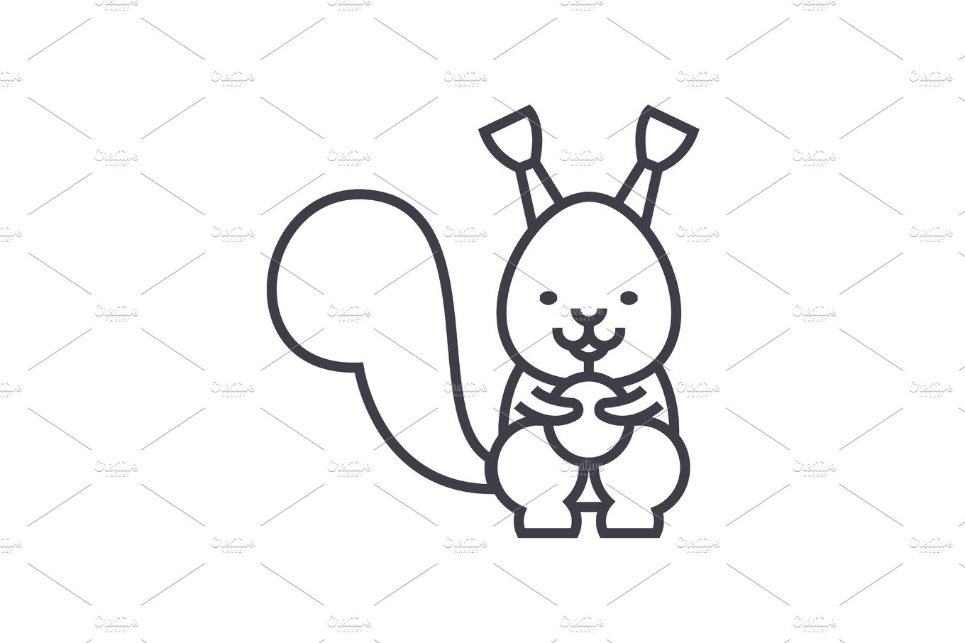 cute squirrel vector line icon, sign, illustration on background, editable ... cover image.