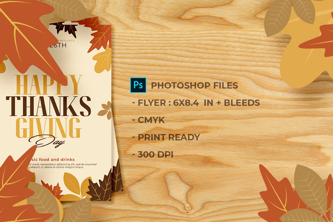 Thanksgiving Flyer template preview image.
