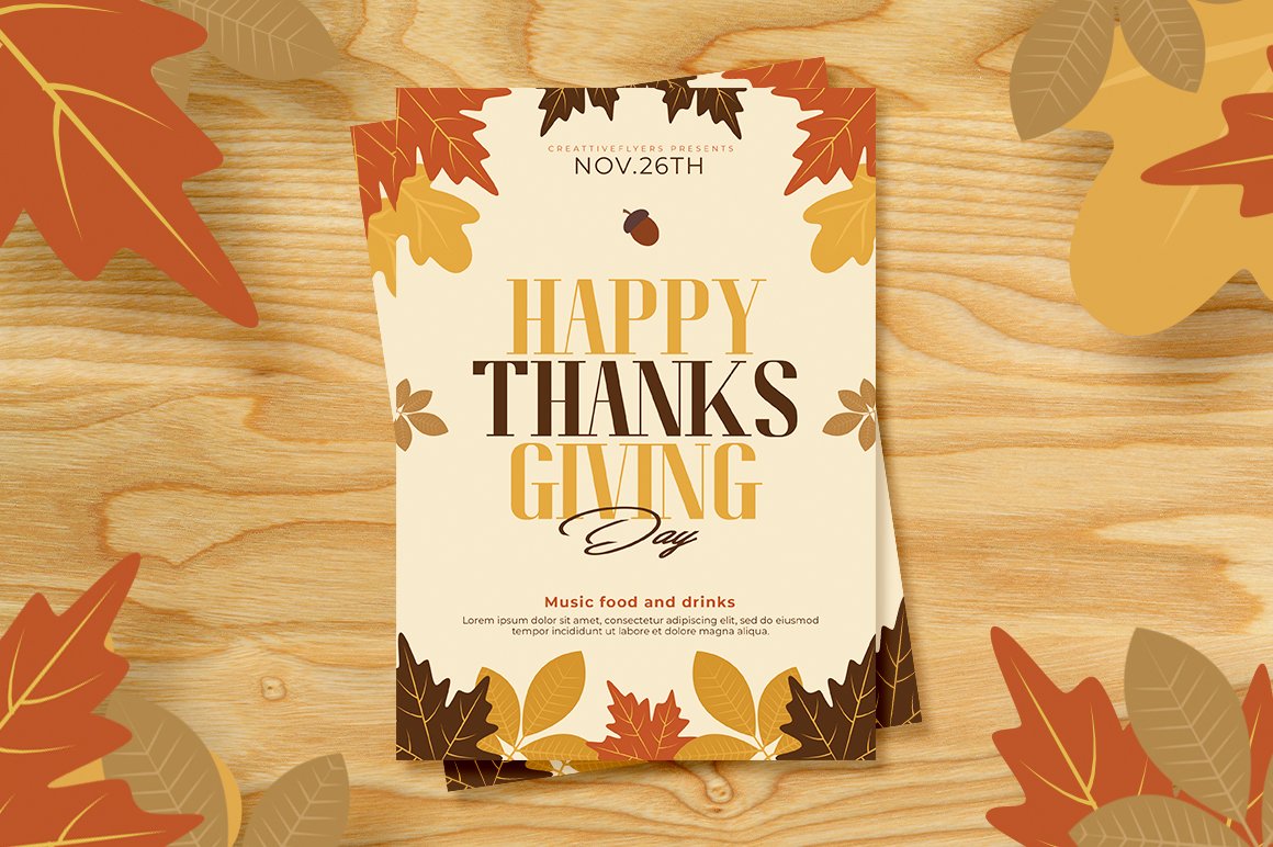 Thanksgiving Flyer template cover image.