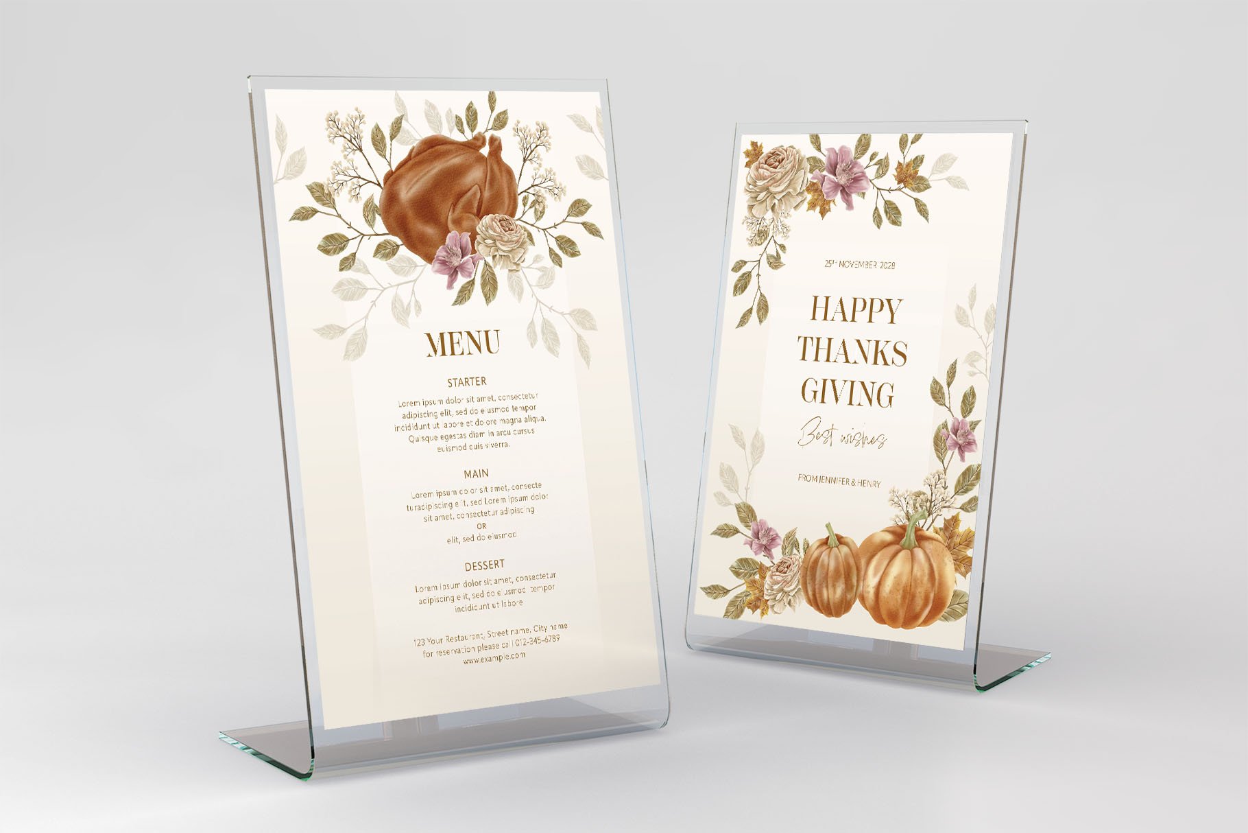 Thanksgiving Menu Card Flyer preview image.