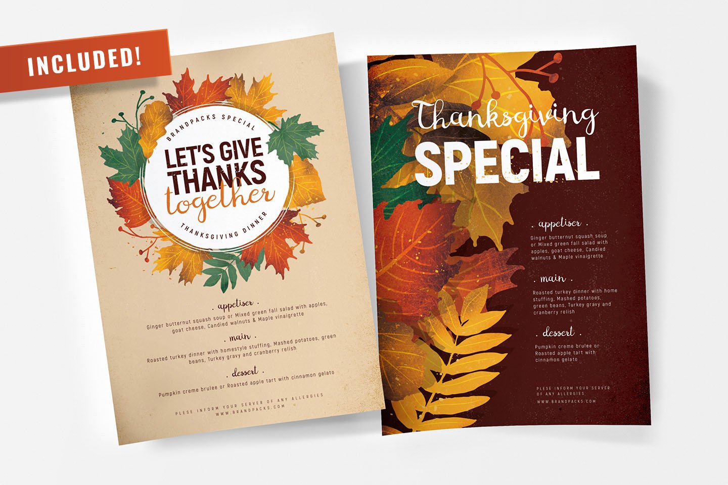 thanksgiving menu poster template 650