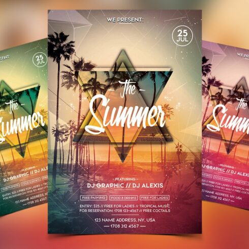 The Summer Party - PSD Flyer cover image.