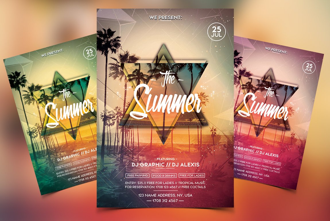 The Summer Party - PSD Flyer cover image.