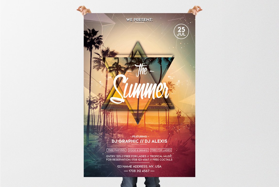 The Summer Party - PSD Flyer preview image.