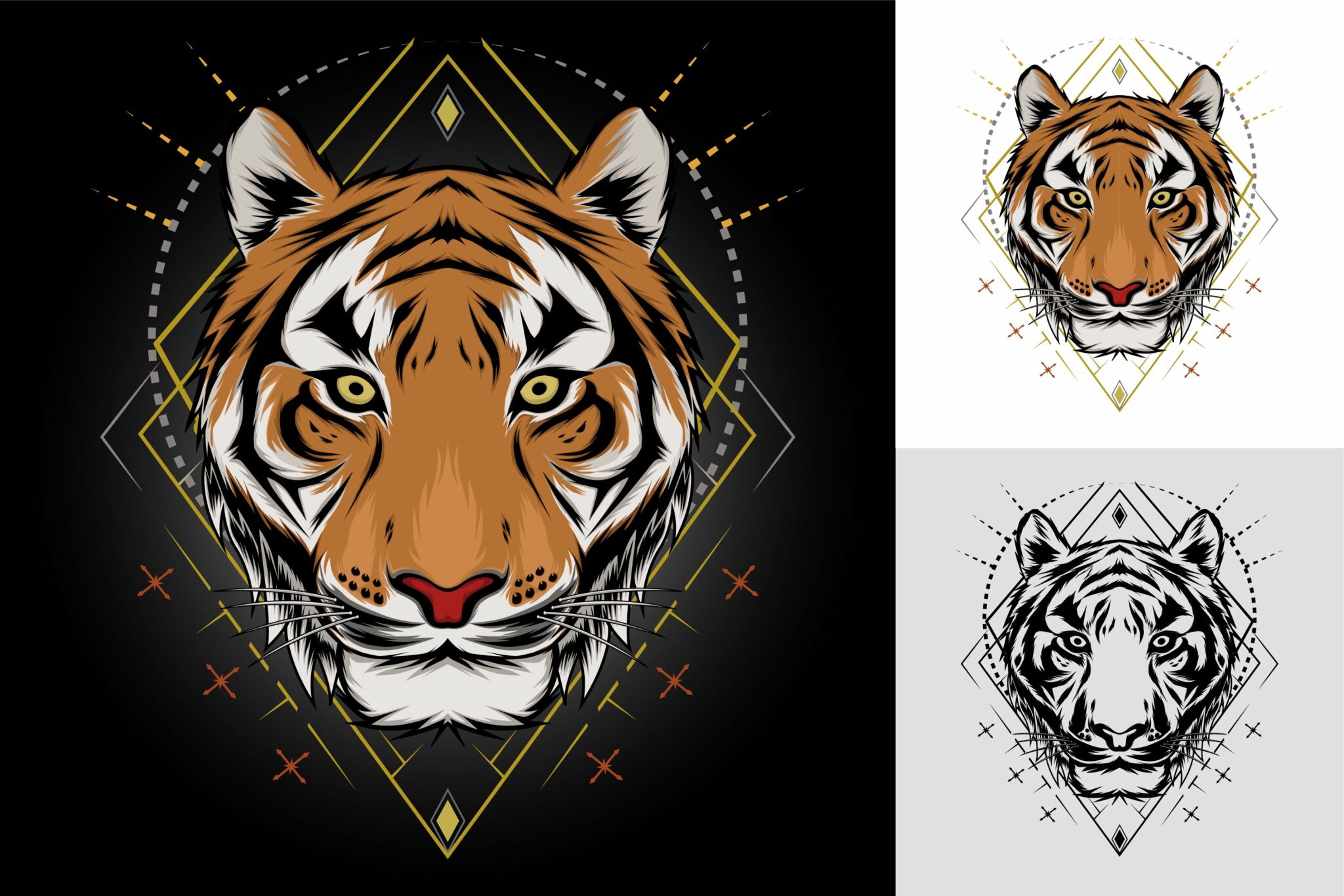 Illustration of a Tiger Head MasterBundles