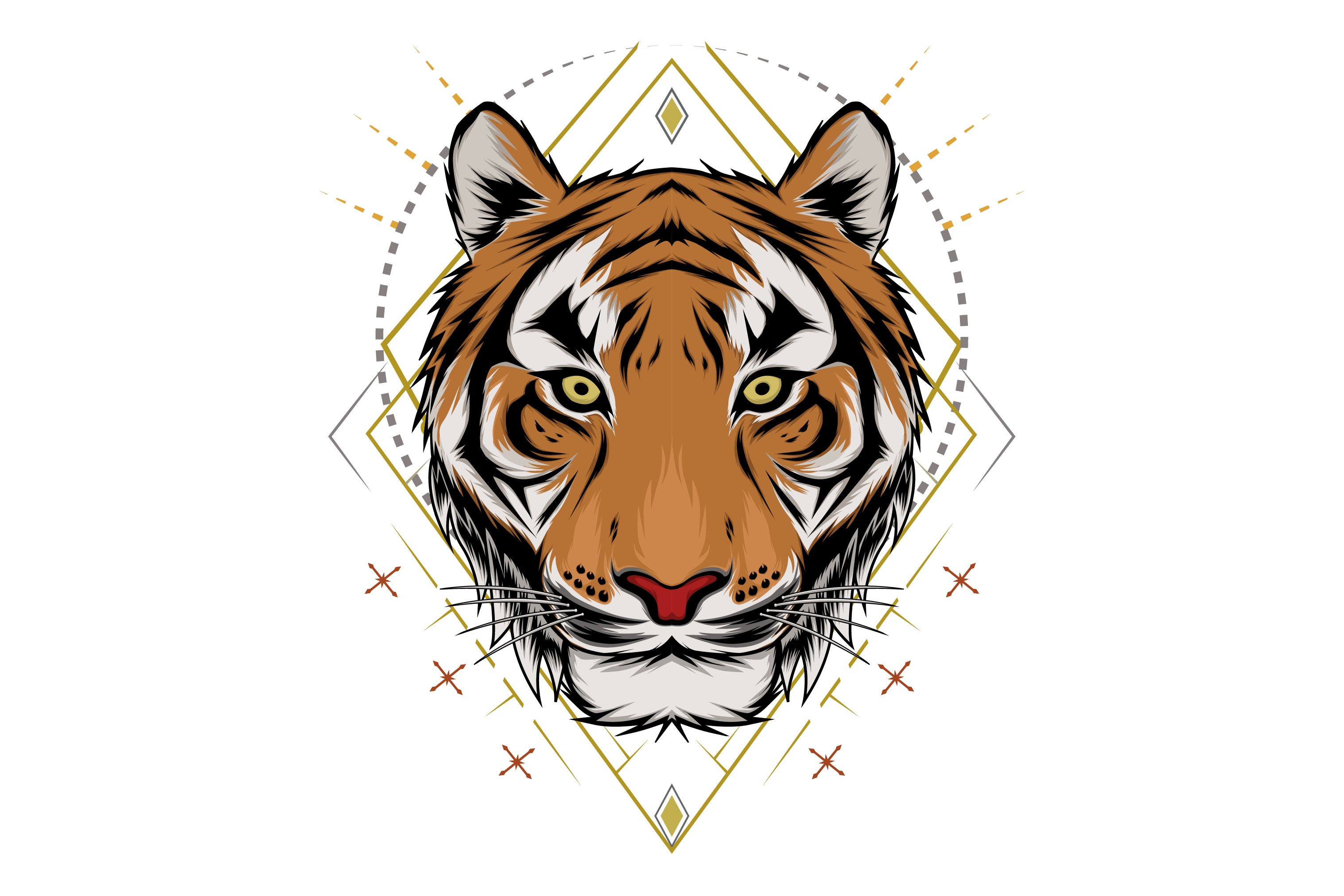Illustration of a Tiger Head preview image.
