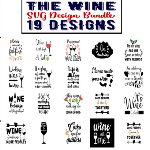 The Wine SVG Bundle cover image.