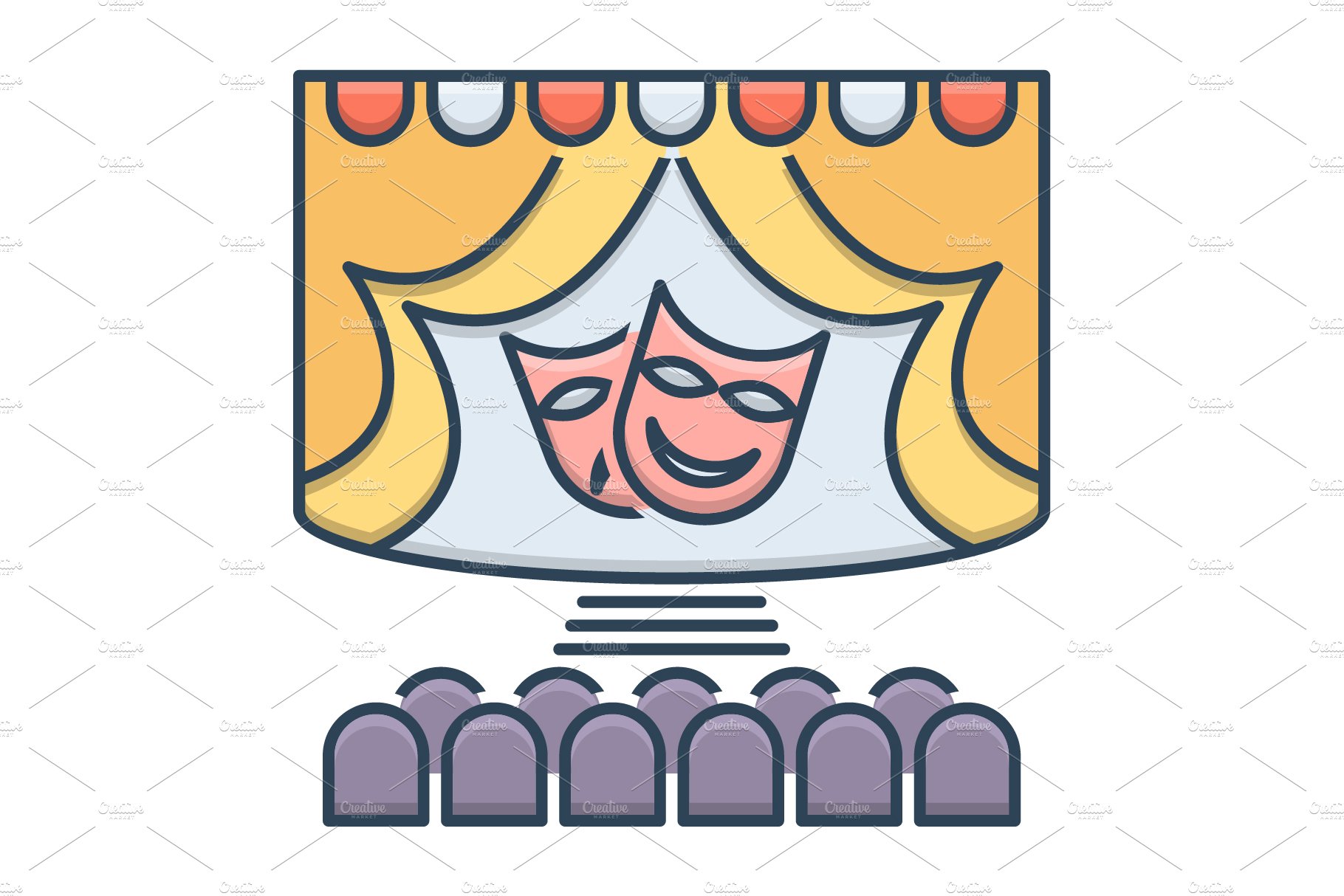 Theatre stage icon cover image.
