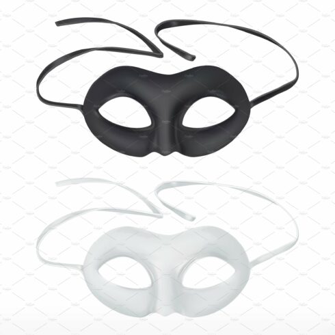 Theatrical masks, vector icons cover image.