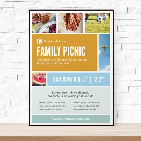 Photo Collage Picnic Flyer Template cover image.