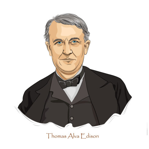 Thomas Alva Edison was an American inventor invented the phonograph, motion picture camera, and electric light bulb cover image.