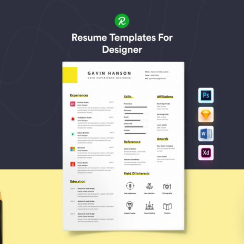 Corporate Resume with portfolio cover image.