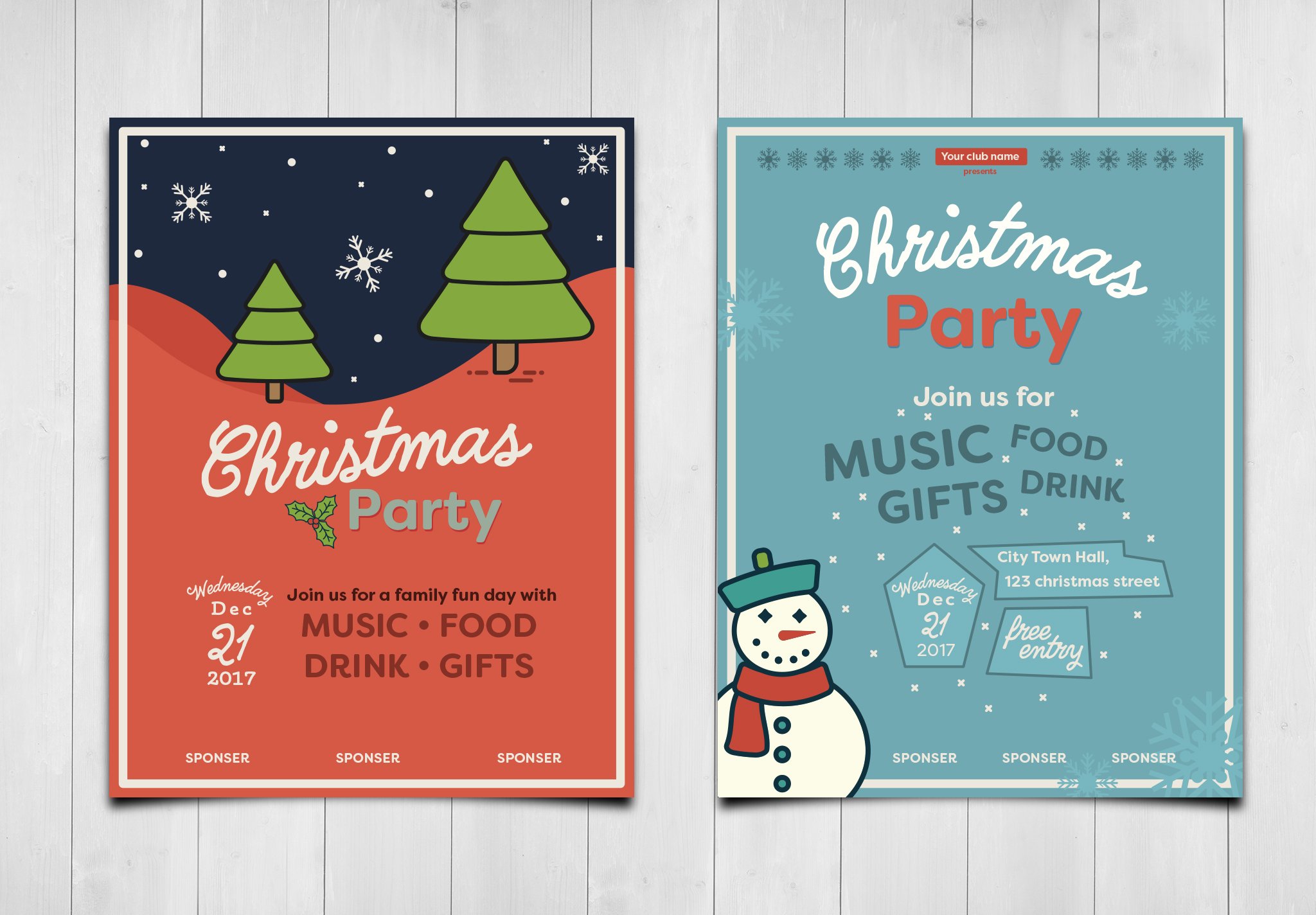 Cute christmas invitations cover image.