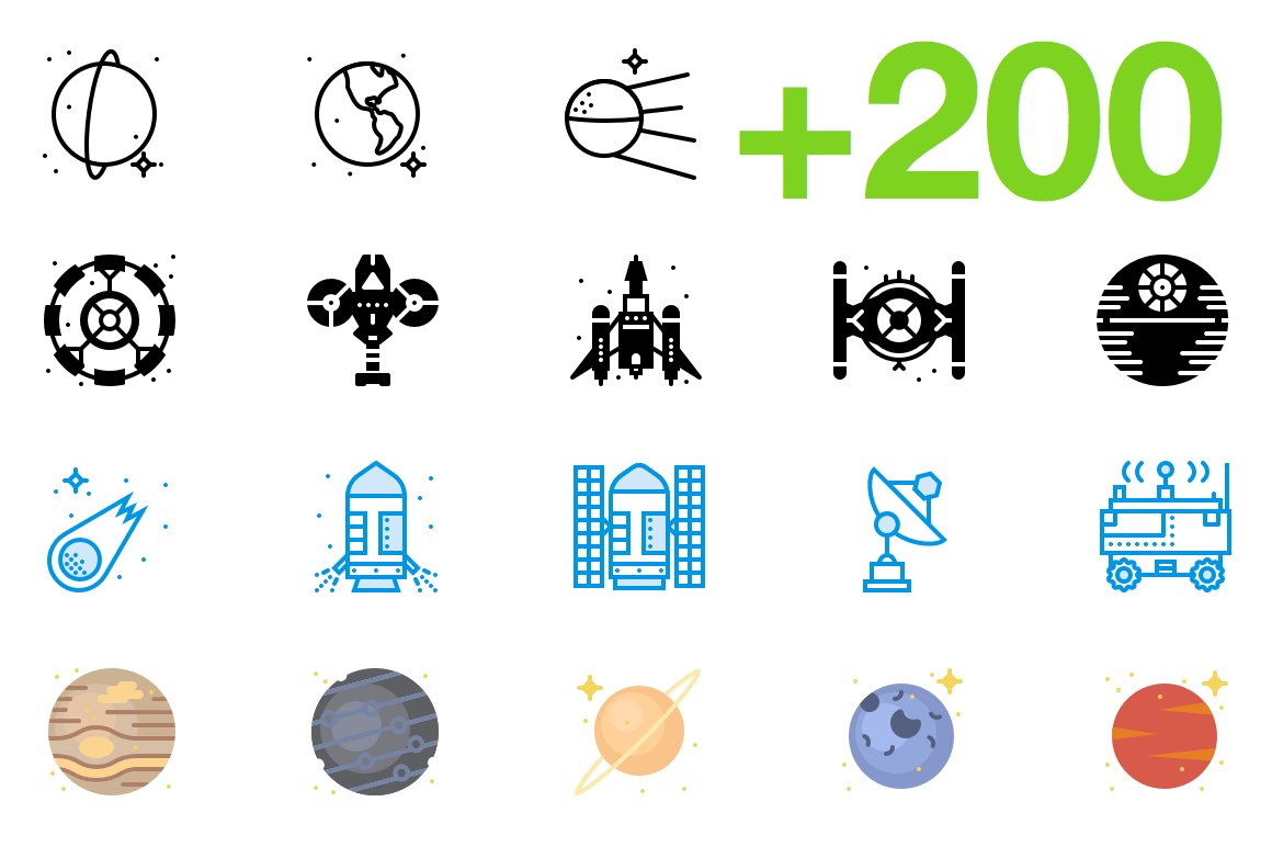 SMASHICONS - 200+ Space Icons - cover image.