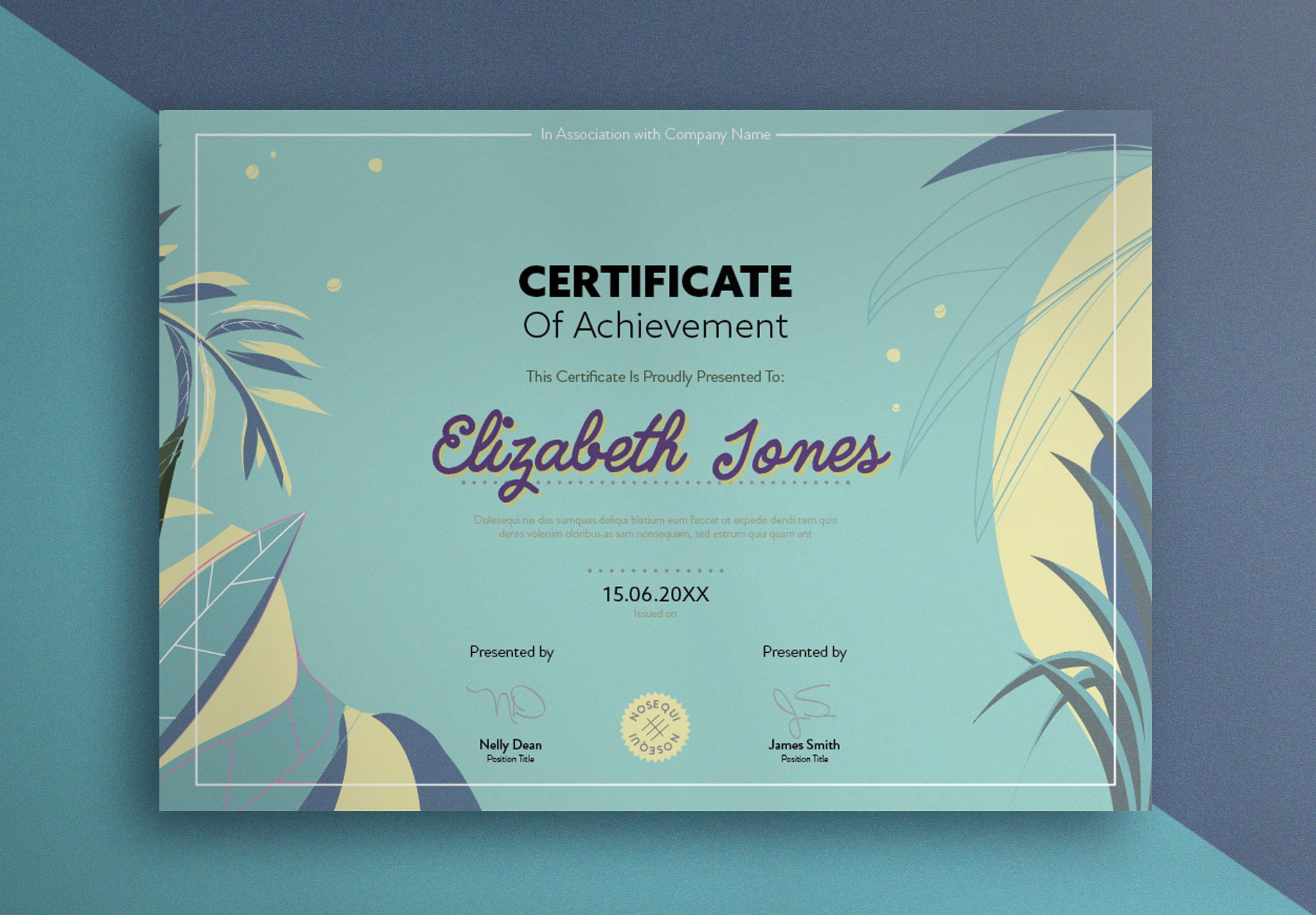 Certificate with Leaf Illustration cover image.