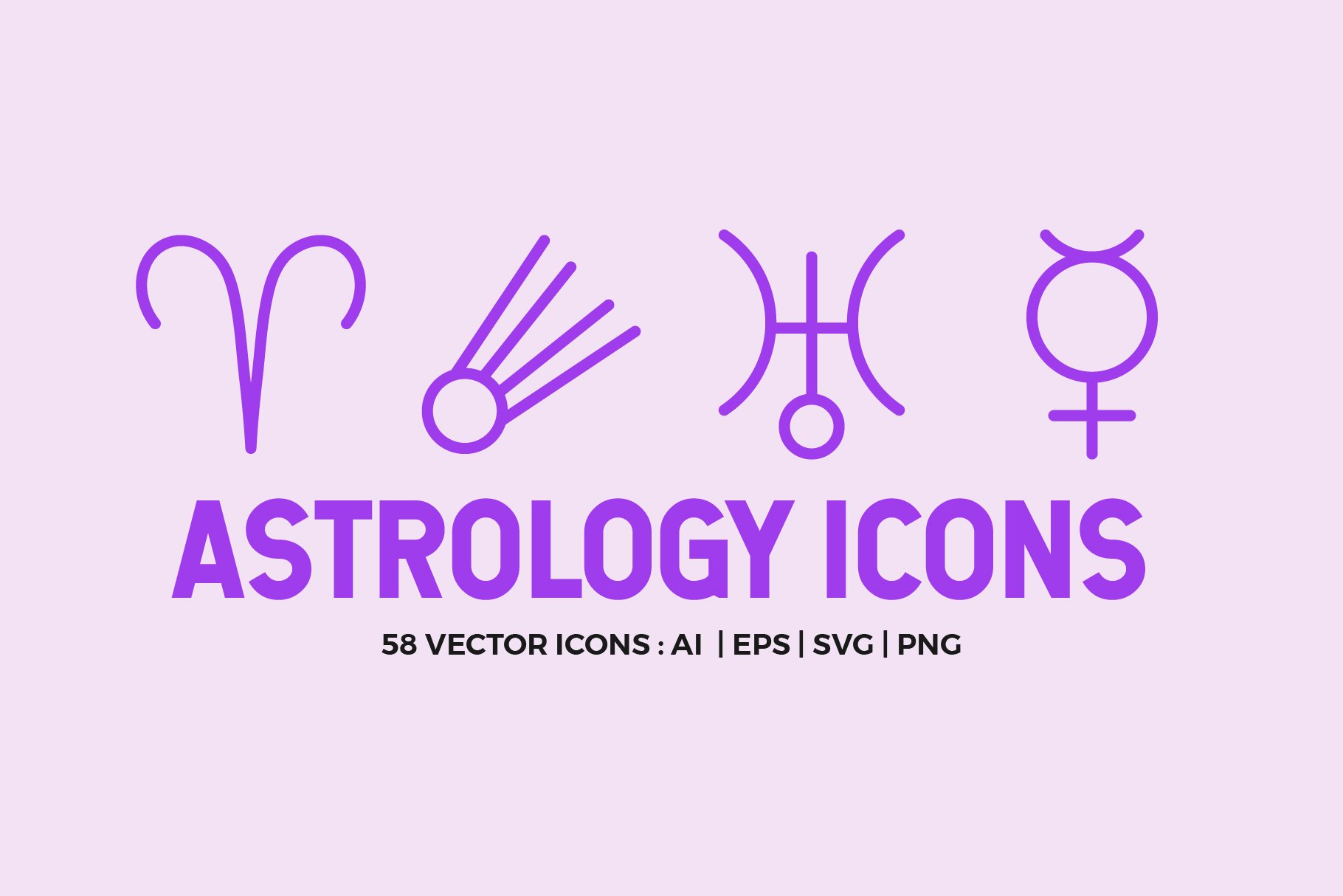 Astrology Symbols | Line Icon Set cover image.