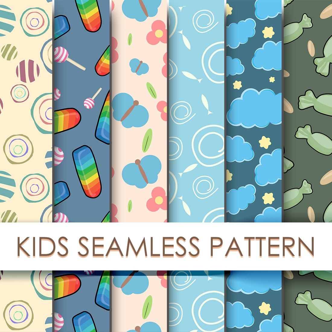 Seamless pattern Textures For Gift Wrapping & Kids Room Decor cover image.