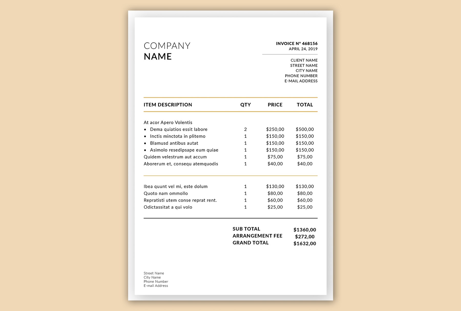 Business Invoice Layout Template cover image.