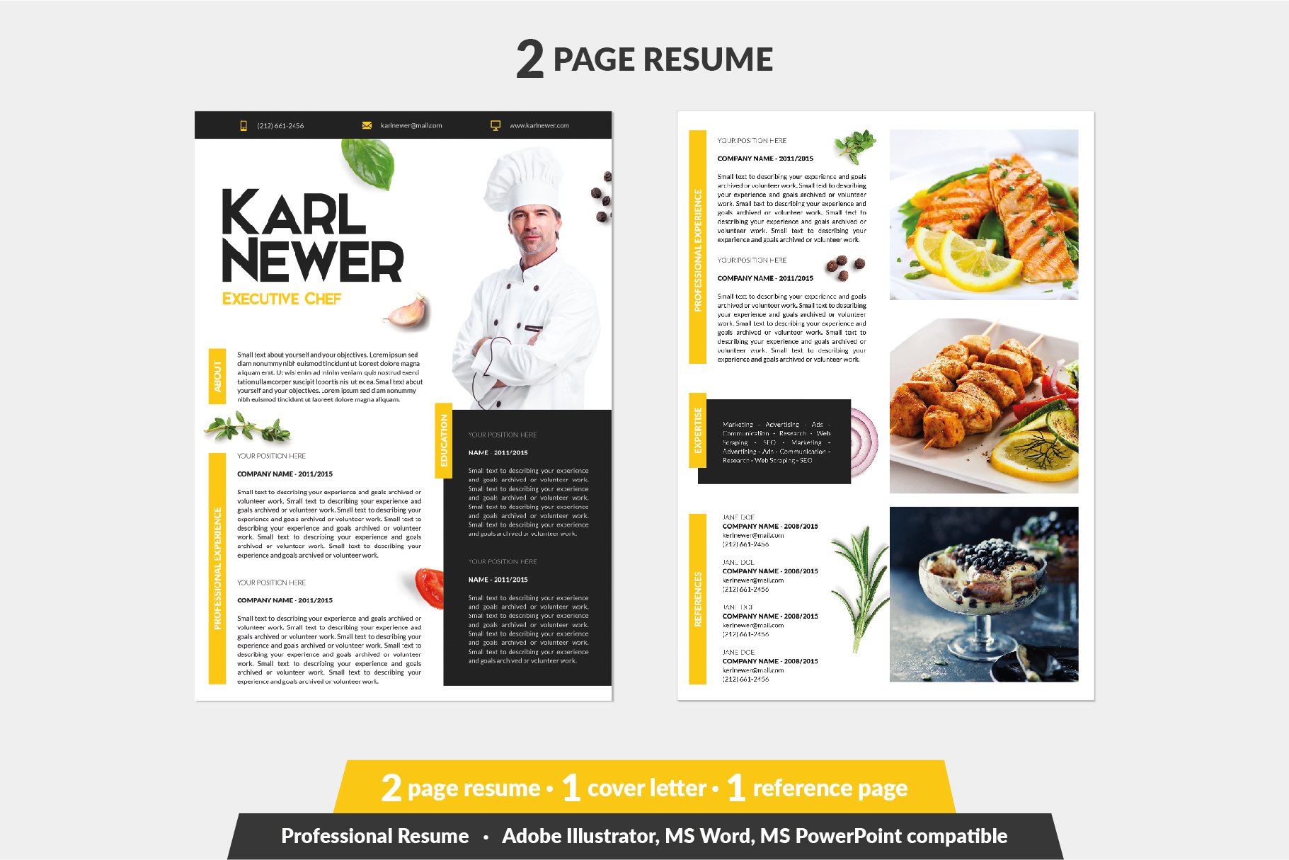 Executive Chef Resume Template cover image.