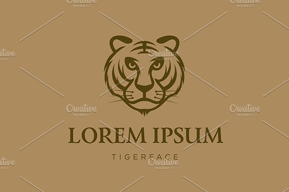 Tiger face vector logo template cover image.